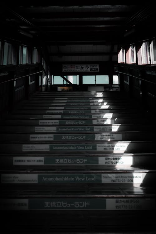 Dark Stairs with Words
