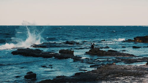 Seascape with a Rocky Seashore