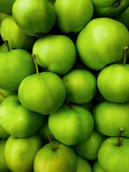 Close-up of a Pile of Green Apples 