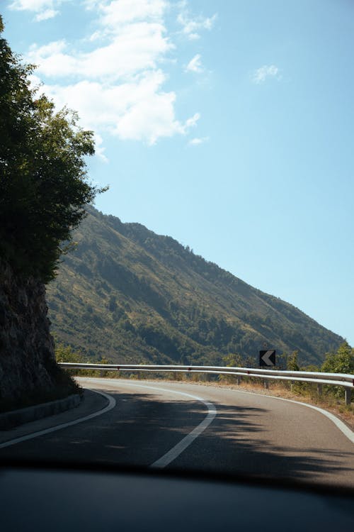 View of an Asphalt Road in Mountains 