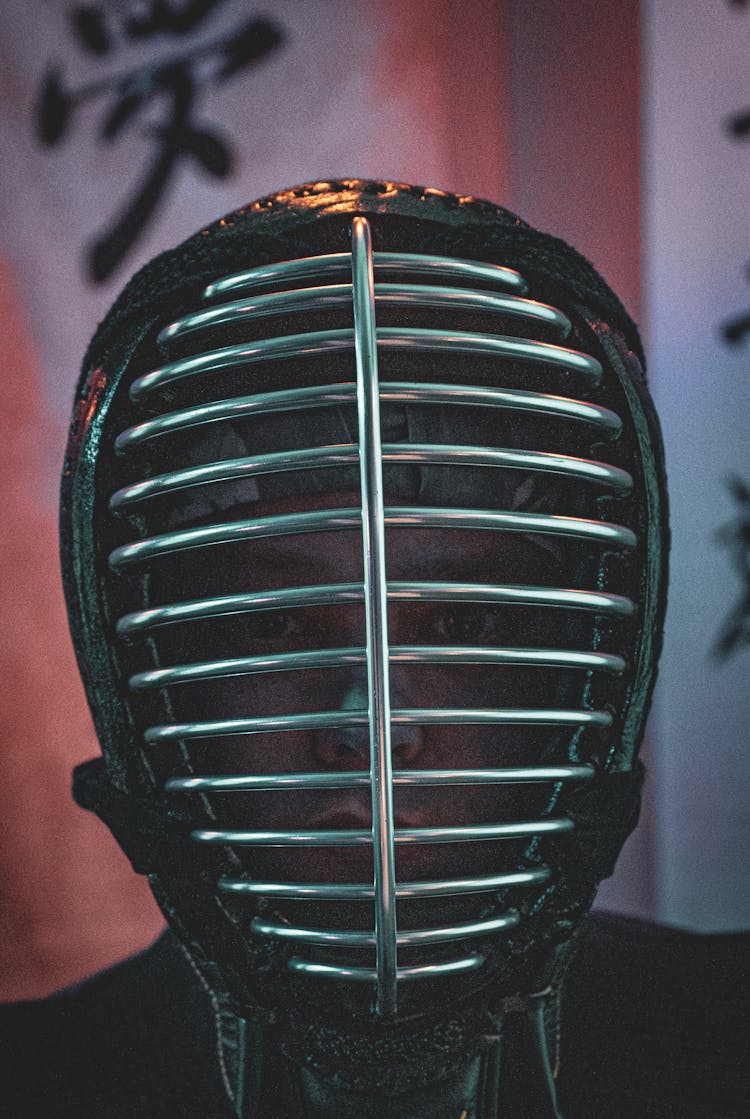 Portrait Of Person In Fencing Mask