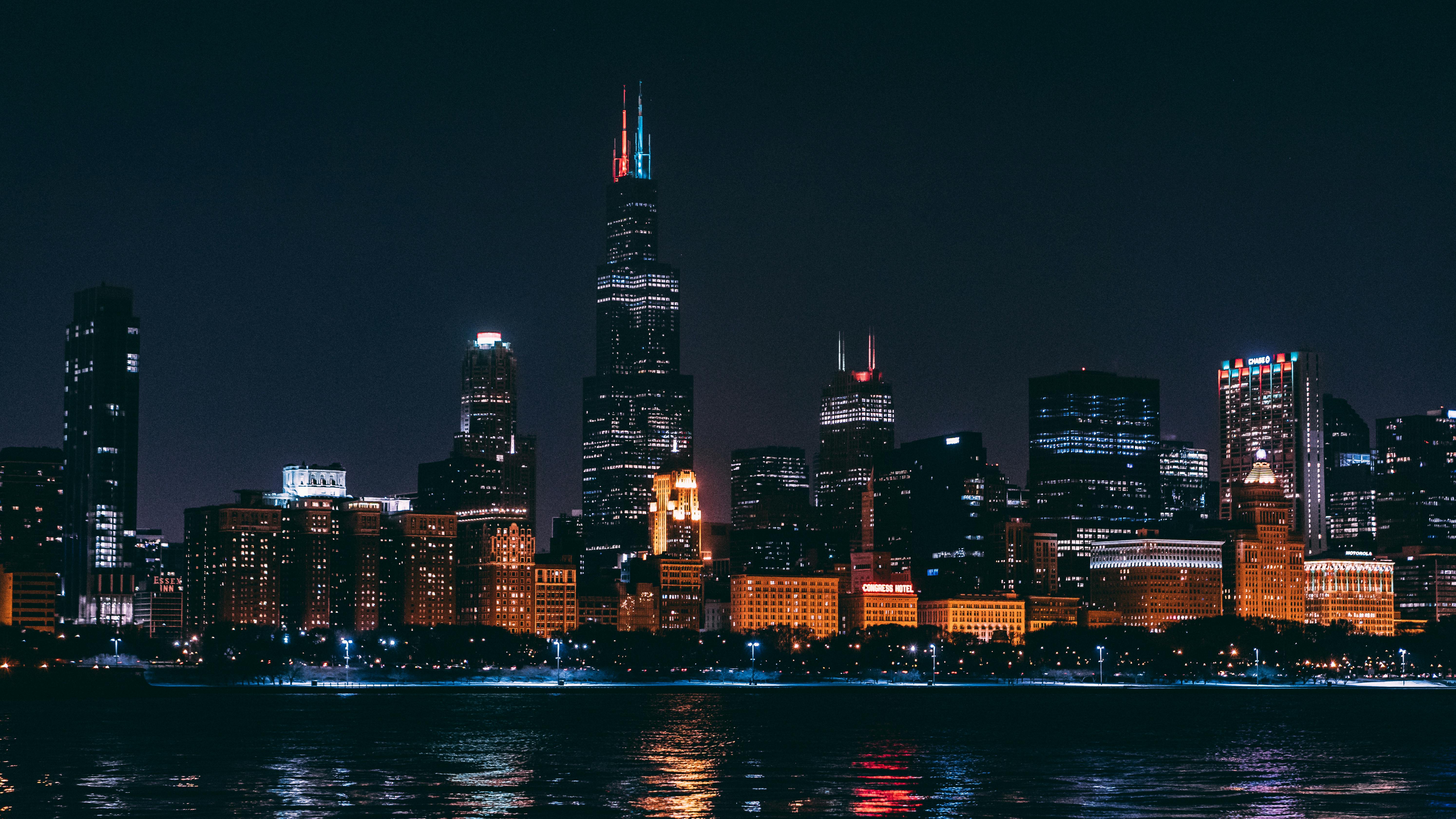 chicago skyline dawn