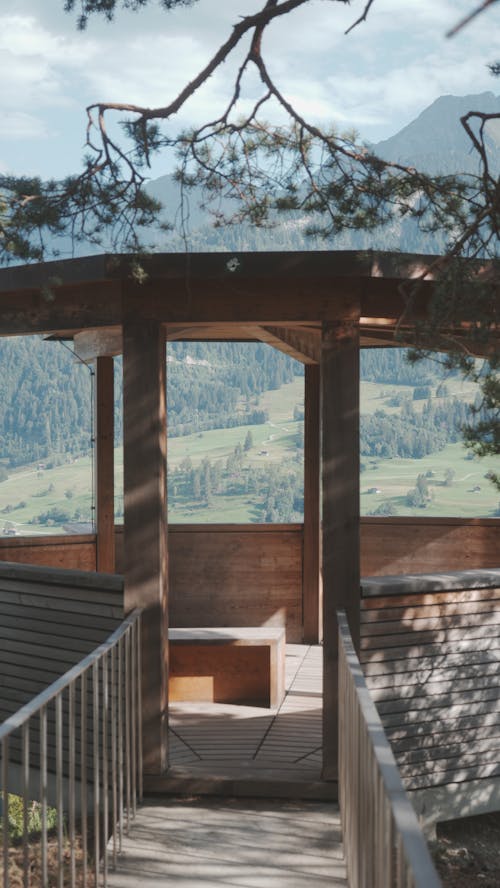 Wooden Gazebo on Hill