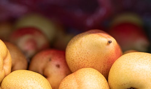 Sweet Orange Pears in Close-up View