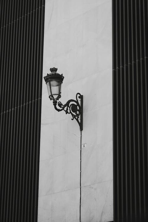 Základová fotografie zdarma na téma černobílý, detail, lampa