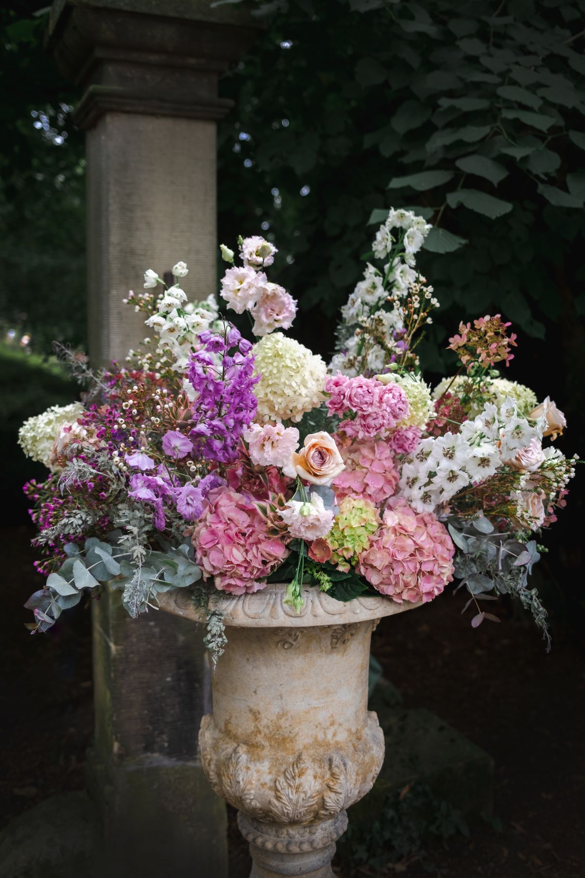 Colorful flowers arranged in a vase