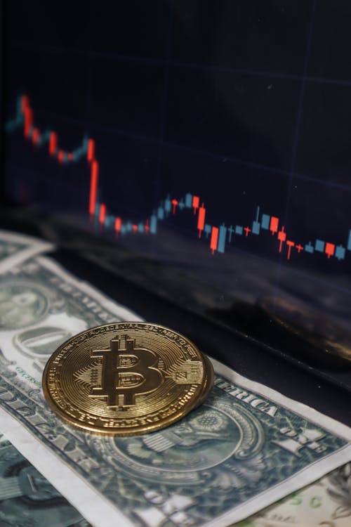 Bitcoin, Dollar and Chart