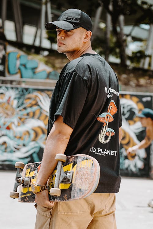 Man with Skateboard