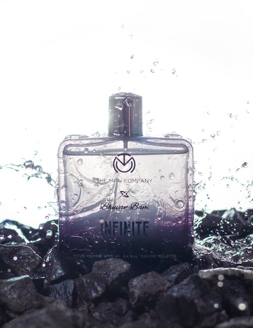 Water Splashing on Perfume Bottle