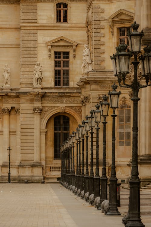 Street Lamps near Louvre Wall