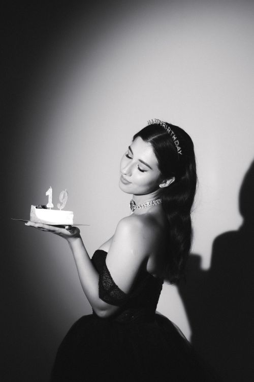 Young Woman in Dress and Crown with Birthday Cake in Studio Free Stock Photo Young Woman in Dress and Crown with Birthday Cake in Studio Free Stock Photo