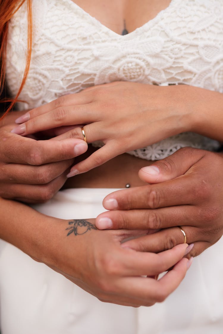 Close Up Of Couple Hands Together