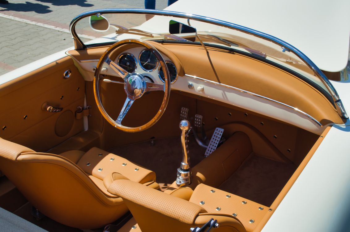 Salon on Retro Convertible Car · Free Stock Photo