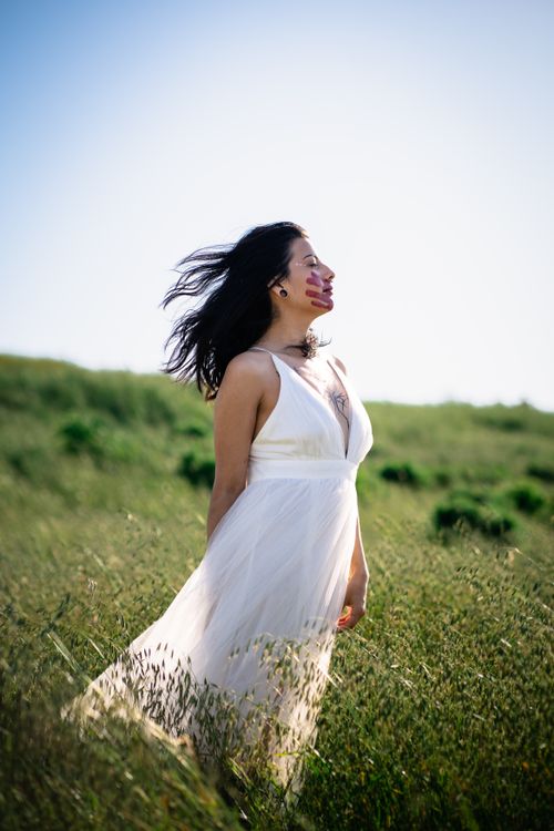 Woman Wearing White Dress on a Meadow · Free Stock Photo