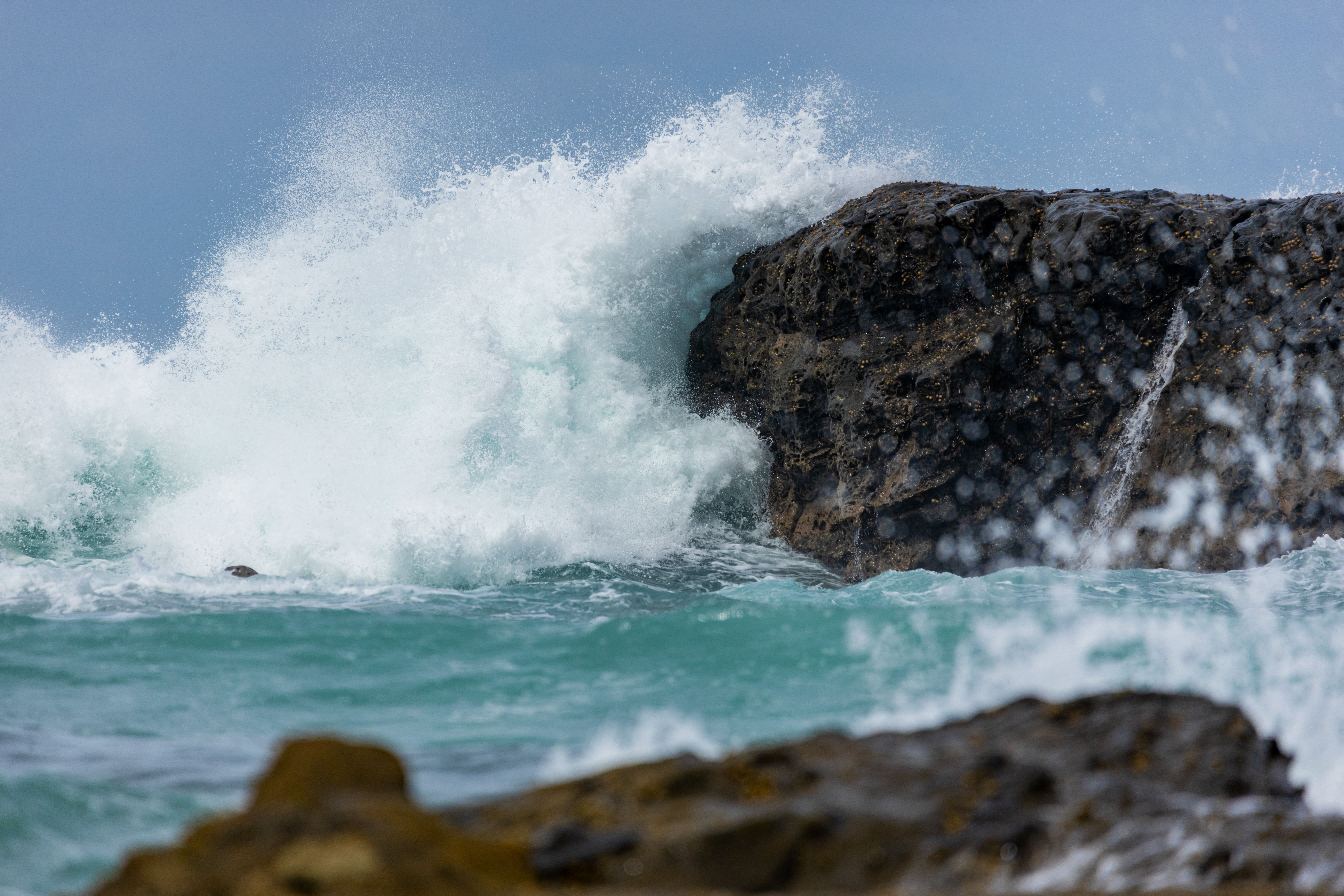 stormy sea waves rocky coast