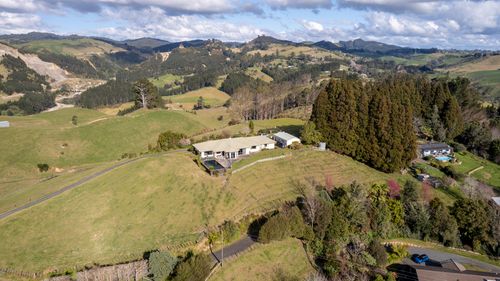 Free Stunning aerial view of a rural landscape and village in Tauranga, New Zealand. Stock Photo