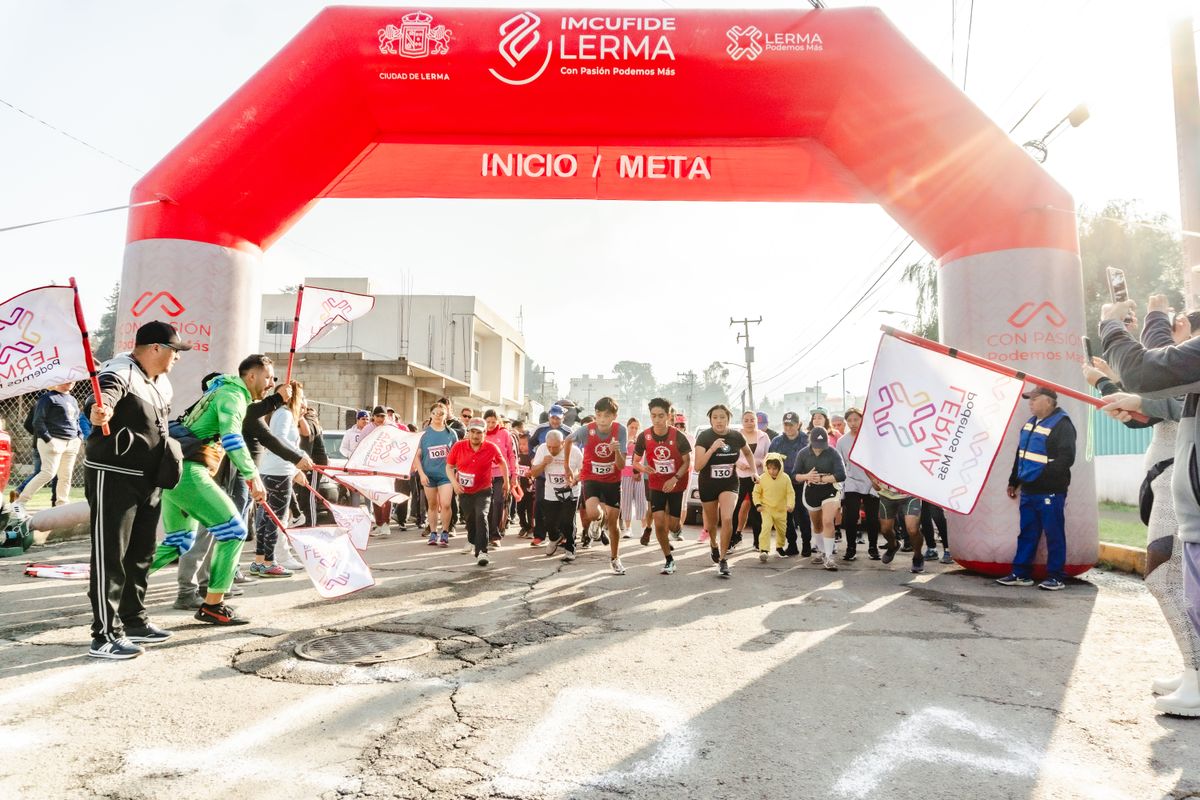 Children racing outdoors in a team race