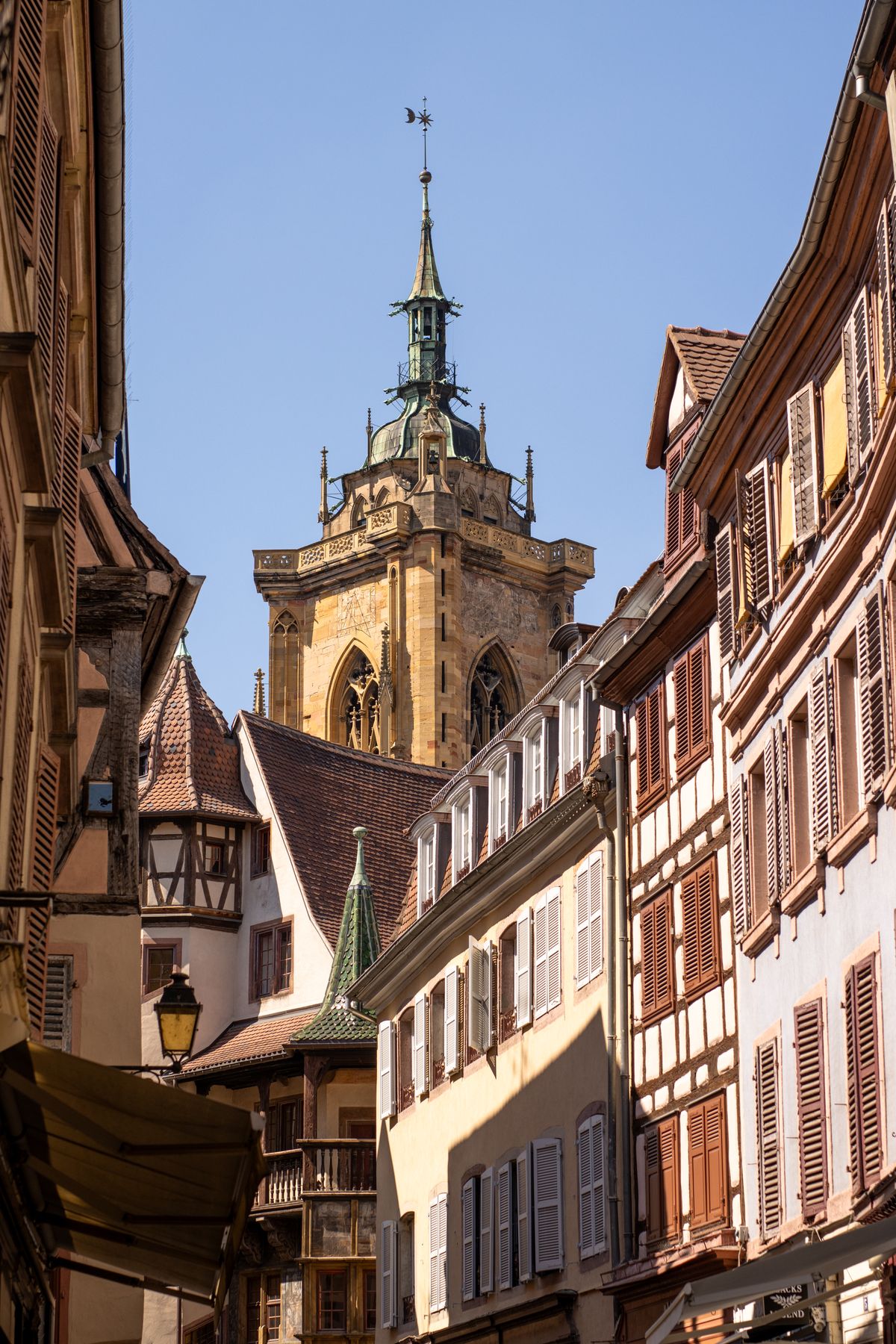 Maisons à colombages dans une vieille ville du Haut-Rhin