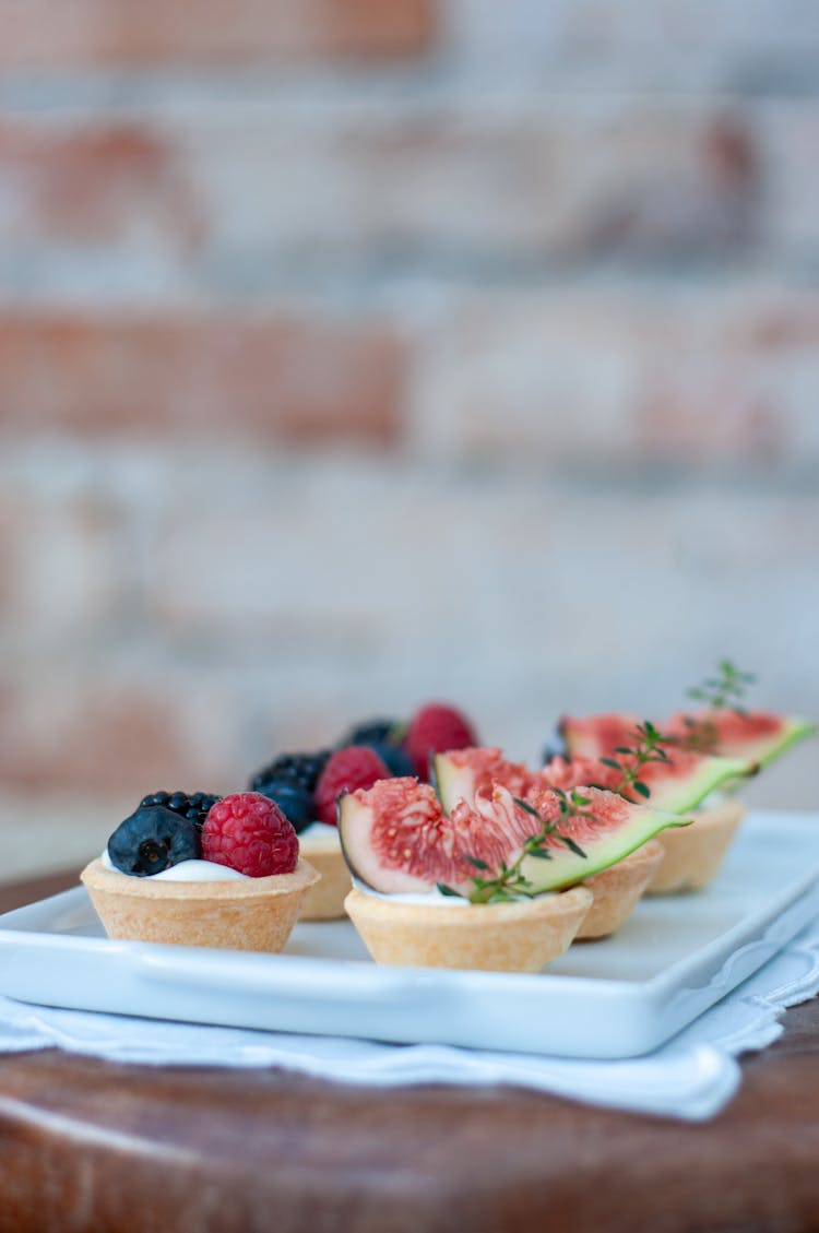 Tray Of Tartlets With Fruits