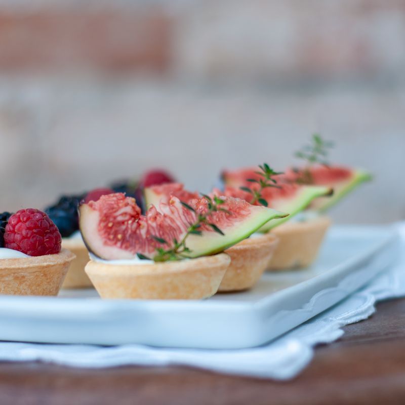 Vegan Elderflower and Blueberry Tartlets