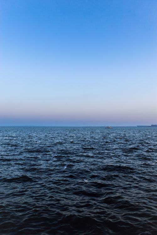 Free Tranquil view of the Caspian Sea under a clear blue sky. Perfect for travel inspiration. Stock Photo
