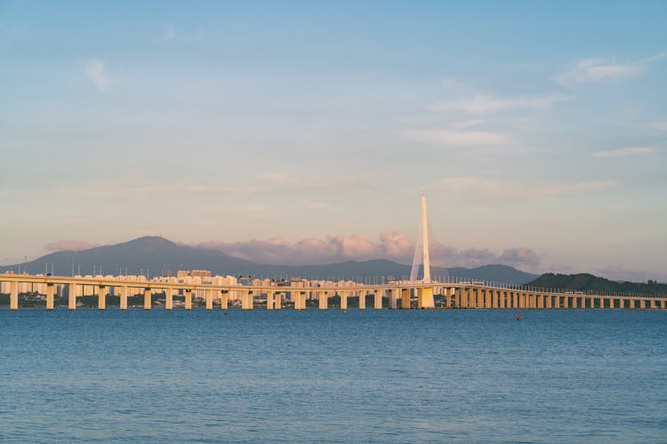 Shenzhen Bay Bridge Between Hong Kong And China