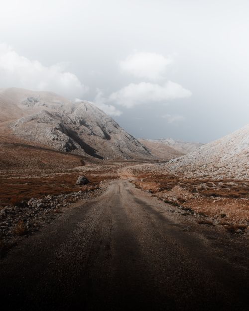 Free Serene mountain landscape with winding road in Antalya, Turkey. Stock Photo