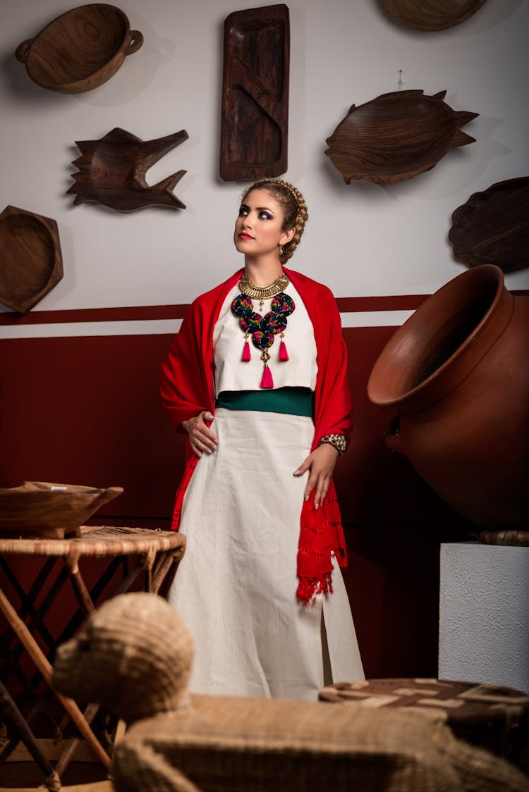 Model In Traditional Folk Costume