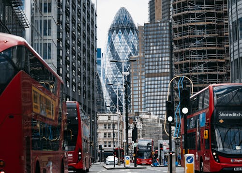 Gratis lagerfoto af 30 st mary axe, by, byens gader