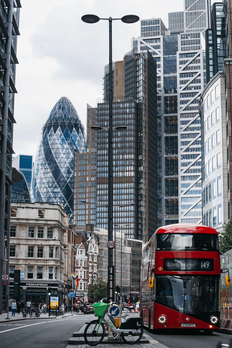 Street With Skyscrapers In London