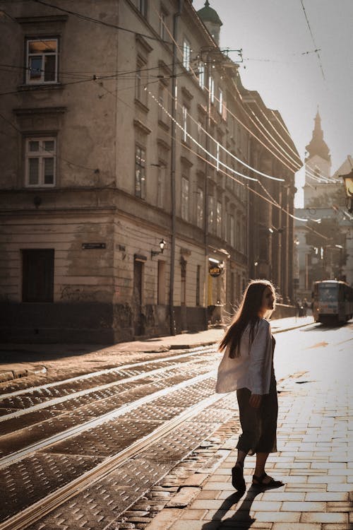 Woman on Street in City
