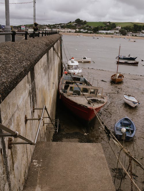 Kostnadsfri bild av båtar, flodbank, kust