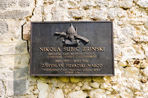 Základová fotografie zdarma na téma Chorvatsko, nikola subic zrinski, plaketa