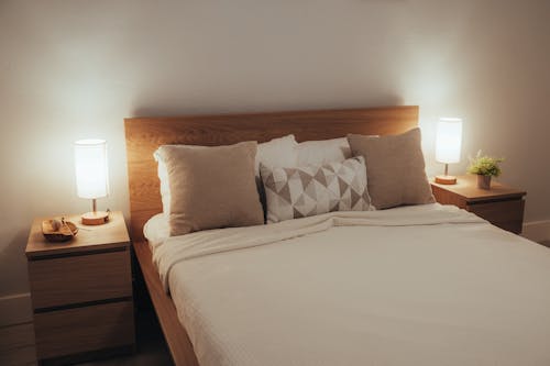 Free Interior of a Simple Bedroom  Stock Photo