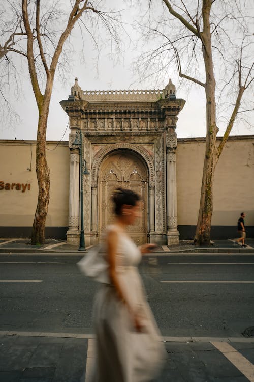 Woman by Door Entrance to Ciragan Palace