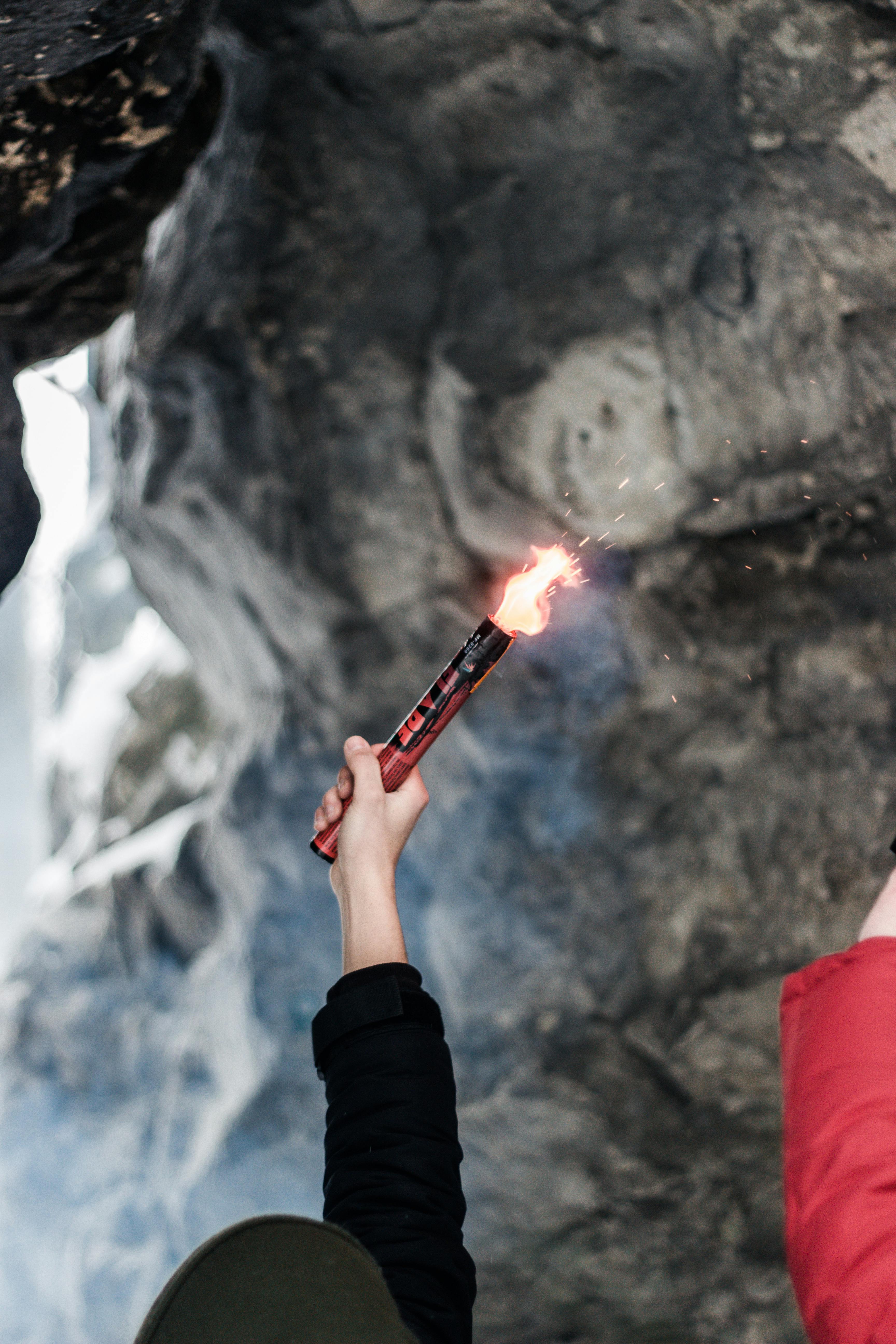 Free stock photo of fire, hand, rock