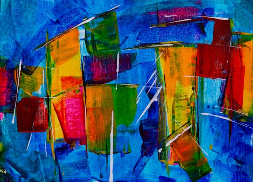 Green, Blue And Red Abstract Painting