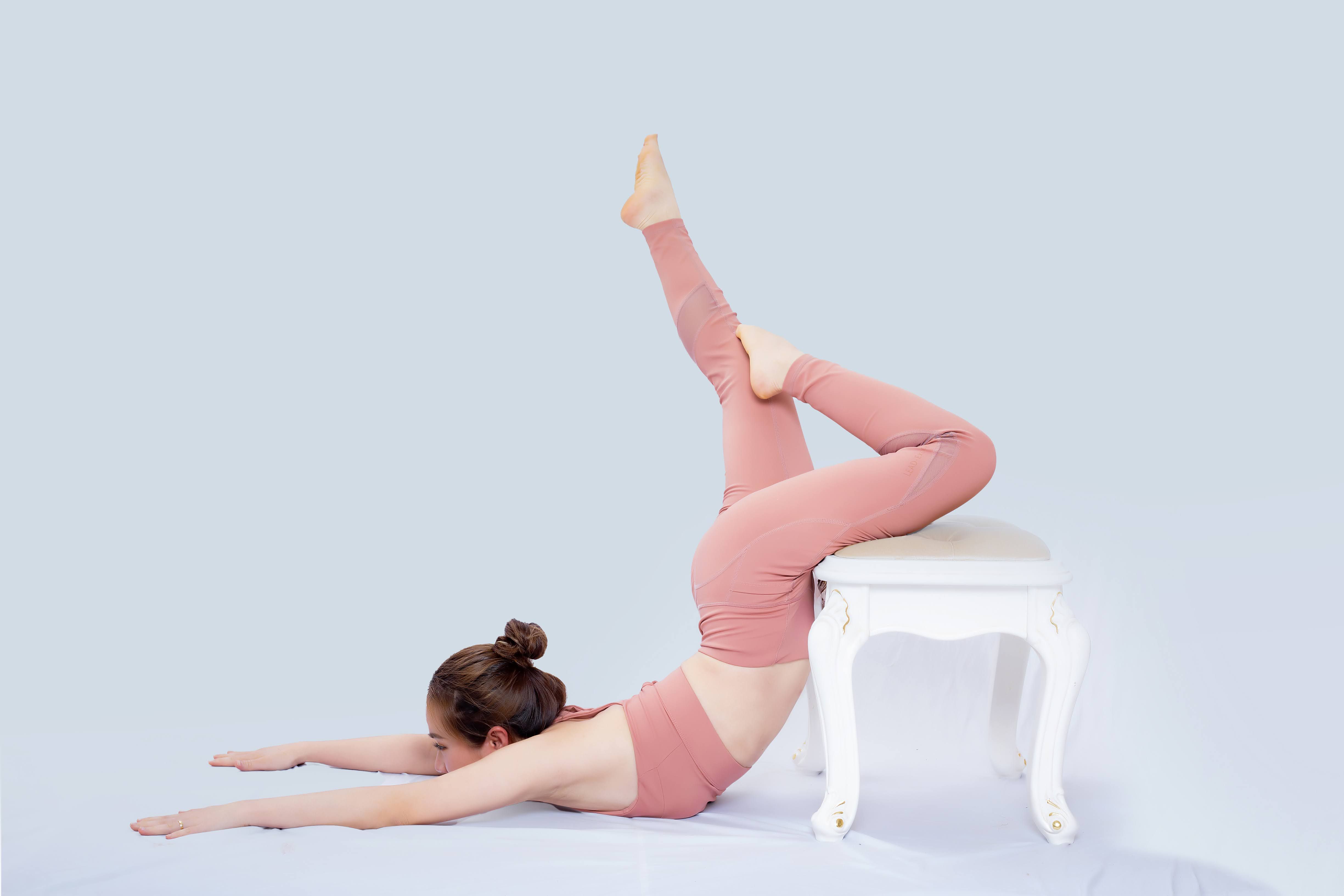 Woman Exercising on Stool · Free Stock Photo