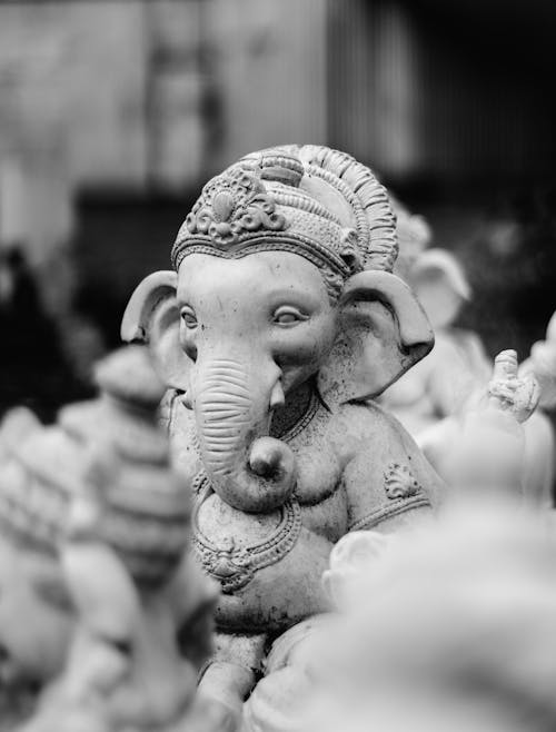 Foto d'estoc gratuïta de blanc i negre, espiritualitat, ganesha