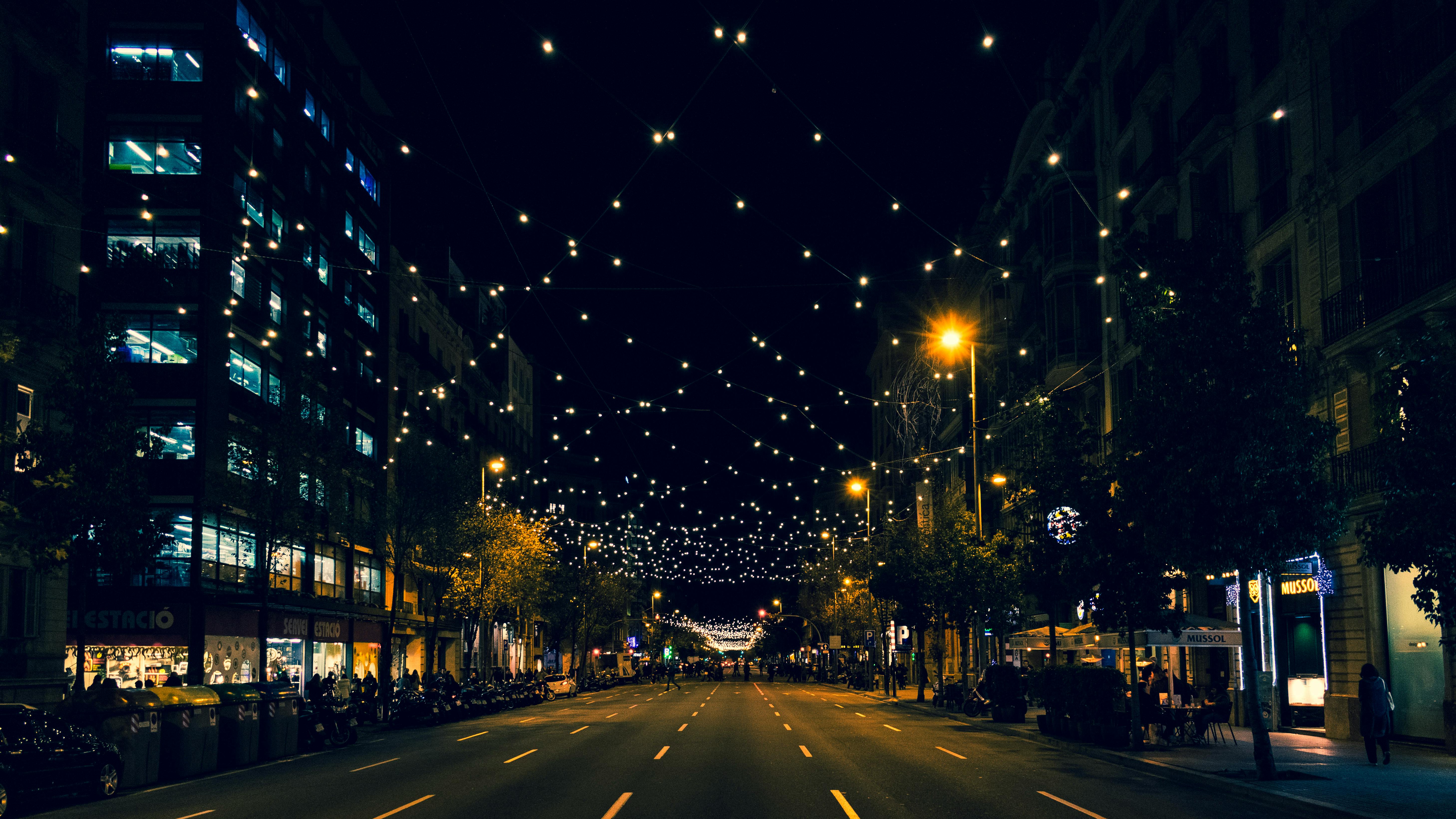 Free stock photo of christmas lights, city, city lights