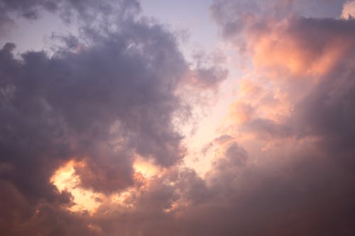 A Sunset Sky in Pink and Purple Colors 