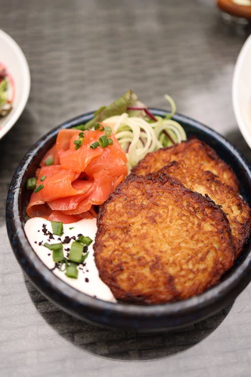 Schnitzels with Fish on Plate