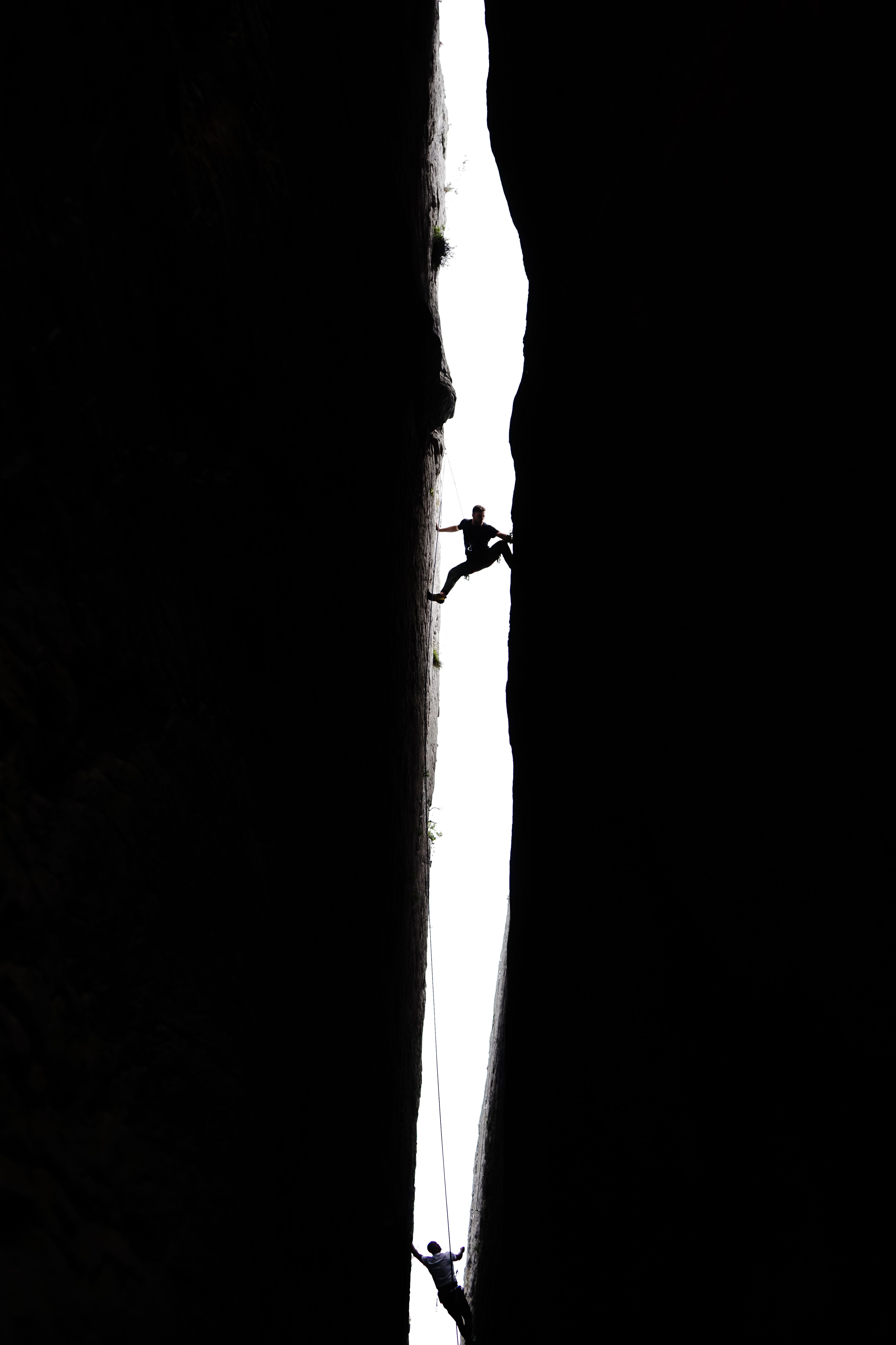 Photo Ancienne – Escalade Et Alpinisme, Sport Extrême – Tirage Rare