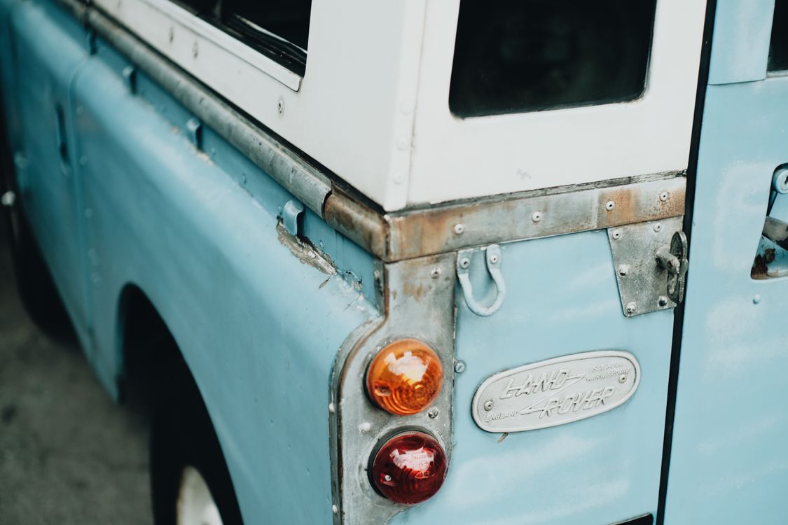 Land Rover Rear Lights Round Rear Lights of Retro Land Rover Car · Free Stock Photo