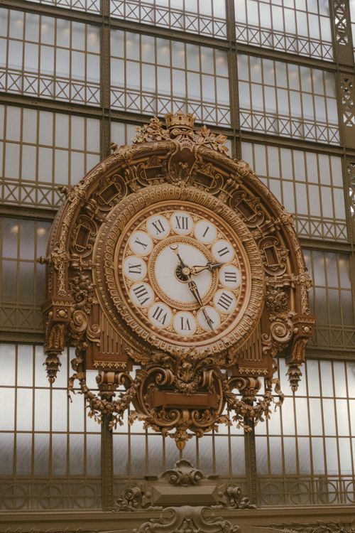 Free Close-up of the ornate clock inside Musée d'Orsay, Paris, showcasing intricate design. Stock Photo
