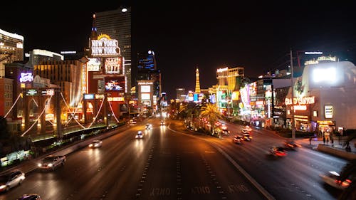 Street in City in USA at Night