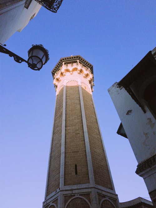 Imagine de stoc gratuită din cer albastru, fotografiere verticală, minaret