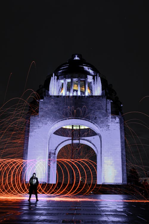 Illuminated Monument to the Revolution in Mexico