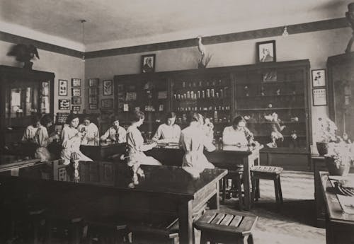 Darmowe zdjęcie z galerii z chemia, czarno-biały, dziewczyny