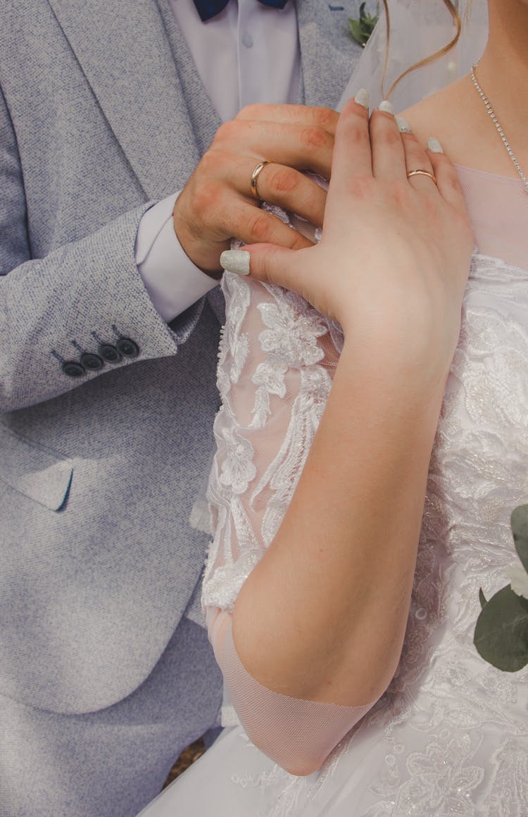 Wedding Couple Holding Hands